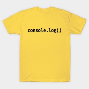 console.log() - JavaScript/Web Developer Black Text Design T-Shirt
